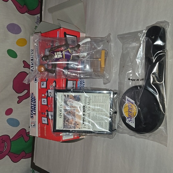 Vintage 90s Magic Johnson Lakers Starting Line Up Figure Headline Collection - Picture 14 of 14